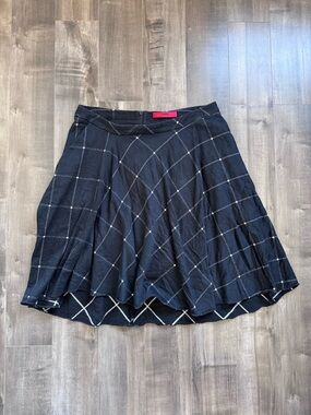 HUGO Black Plaid Circle Skirt